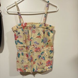 Vintage Sears Floral Print Spaghetti Strap Top